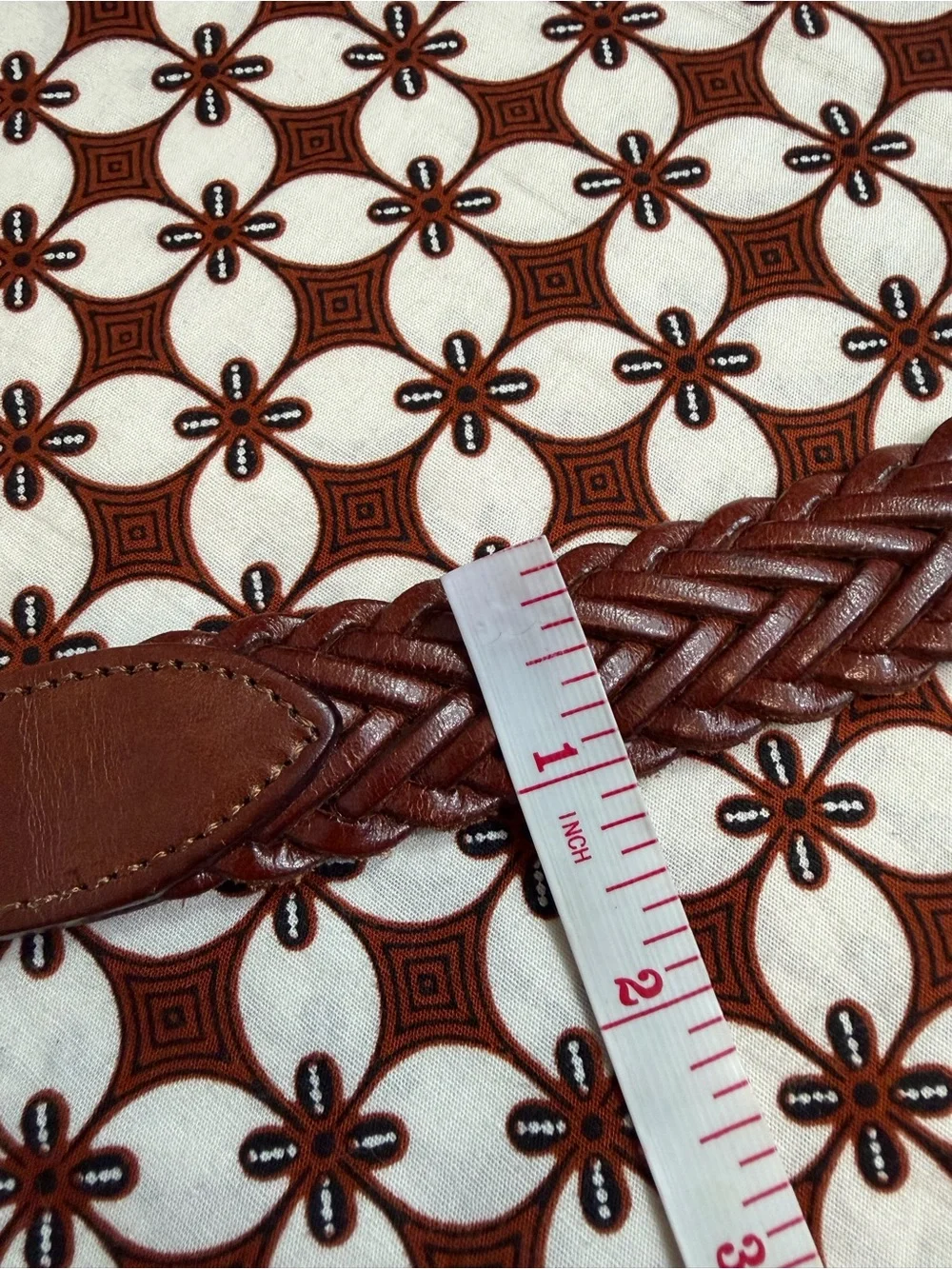 Rockmount Ranch Braided Brown Leather Belt with Silver Sunflower Buckle